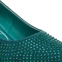 London Rag Women's Bottle Green Casual Pumps image 4