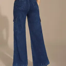 Life With Pockets Black Solid Flare Fit Jeans-image-78