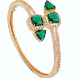 saraf rs jewellery Saraf Jewellery Gold plated with Green American Diamond handcrafted Bracelet for Women & Girls-picture-17