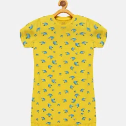 Kiddopanti Kids Yellow Printed Night Dress-image-15