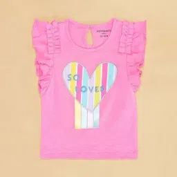 Pantaloons Baby Kids Pink Cotton Printed T-Shirt image 3