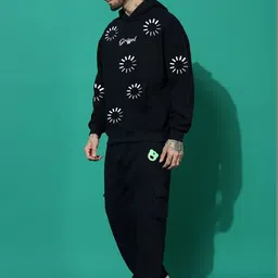 GRIFFEL Men Printed Hooded Sweatshirt image 5