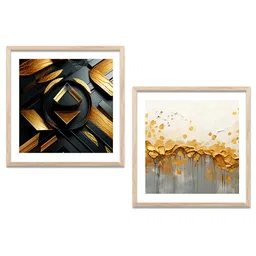 Kotart Brown & Black 2 Pieces Abstract Wooden Wall Arts-picture-29