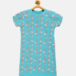 Kiddopanti Kids Aqua Blue Printed Night Dress-picture-47