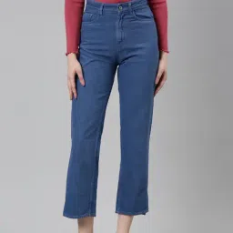 SHOWOFF Blue Denim Regular Fit Mid Rise Jeans-image-44