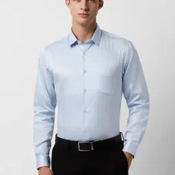 Peter England Blue Cotton Slim Fit Shirt-picture-35