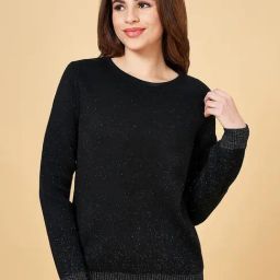People by Pantaloons Black Regular Fit Sweater-picture-7