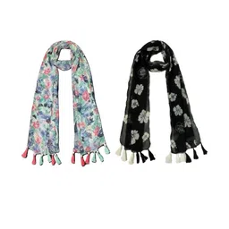StoleVilla Women Pack Of 6 Floral Chiffon Stoles-image-92