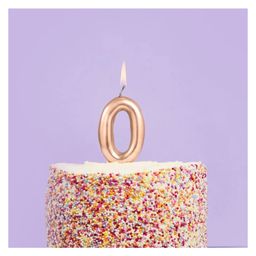 Bubble Trouble Numerical Cake Topper Candle Number 0 - Golden-picture-11