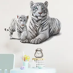 Jaamso Royals Tiger and Tiger Cute baby Peel and Stick Self Adhesive Wall Sticker-picture-22