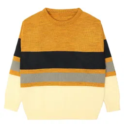 Elefantino Full Sleeves Striped Sweater - Yellow & White-picture-20
