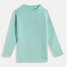 RVK Full Sleeves Solid Skivvy Sweater - Sea Green image 1