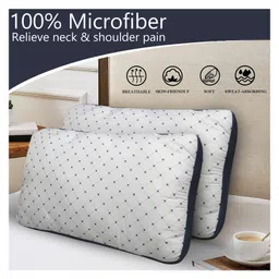 JDX Premium Hotel Quality Soft Polyester Blend Fiber Pillow, Set of 2 Size 17x27 Inches (Grey)-picture-12