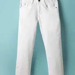 Ruff Full Length Solid Color Denim Jeans - White-picture-10