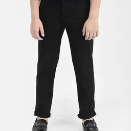 CRIMSOUNE CLUB Cotton Woven Striped Trousers - Black-picture-25
