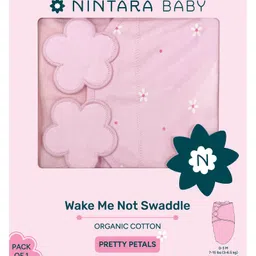 NINTARA BABY Wake Me Not Swaddle Wrap 100% Organic Cotton, Ultra-Soft Newborn Sleep Sack with Safe Velcro (0-3 Months)-picture-14