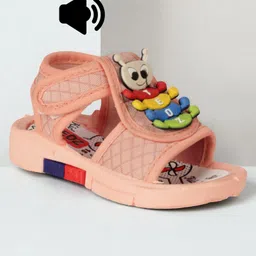 Lil Lollipop Caterpillar Designed Velcro Closure Musical Sandals - Peach-image-76