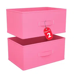 Aura Pink 2 Pieces Textured Non-Woven Drawer Organiser-26 L Each-picture-35
