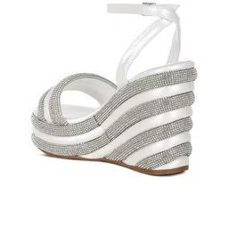 London Rag Striped Leather Wedge Sandals image 3