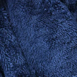 Babyhug Knit Full Sleeves Solid Color Velour Bath Robe with Hood - Navy Blue image 3