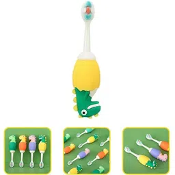 AKN TOYS Toothbrush Comfortable to Use Deep Cleaning Dense Bristle Animal Design Funny Children Toothbrush (colour may vary ) image 3