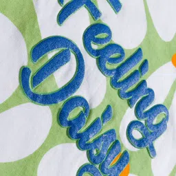 Pine Kids Cotton Knit Full Sleeves Nighty With Floral Print - Light Green image 3