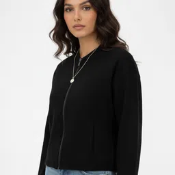 glitchez Stand Collar Denim Finish Jacket-picture-31