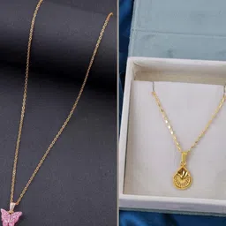 SZN Women Set of 2 Butterfly & Ethnic Traditional Gold-Plated Necklace-picture-31