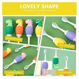 AKN TOYS Toothbrush Comfortable to Use Deep Cleaning Dense Bristle Animal Design Funny Children Toothbrush (colour may vary ) image 5