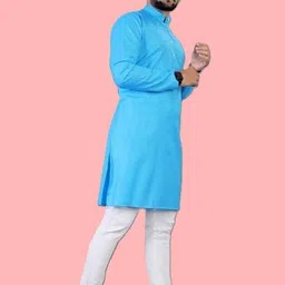 omkar enterprisess Men Cotton Blend Kurta Pyjama Set image 2
