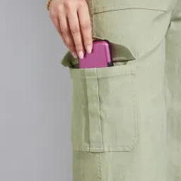 Life With Pockets Turquoise Flare Fit Jeans image 3