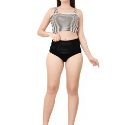 Spiaty Black Self Design Hipster Panty image 5