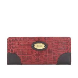 Hidesign Saturn Cro Mel Ran Red Textured Bi-Fold Wallet for Women-picture-6