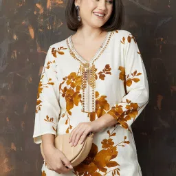 Melange by Lifestyle Women's Yellow Kurta image 5