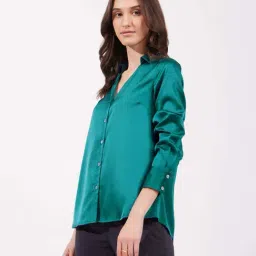 Fablestreet Green Plain Shirt image 3