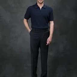 Rare Rabbit Black Regular Fit Solid Trousers image 5