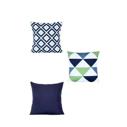 Alina decor Off-White Set of 5 Geometric Square Cushion Covers image 3