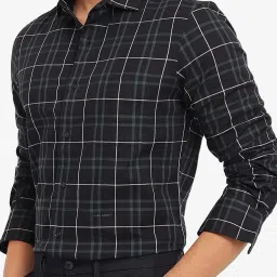Rare Rabbit Black Regular Fit Checks Shirt image 5