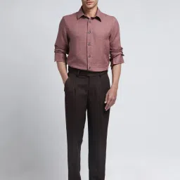 Rare Rabbit Peach Relaxed Fit Solid Shirt image 5