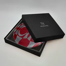 Nestroots Nuanced Reds Maroon & White Porcelain¿Decorative Wall Plate image 5