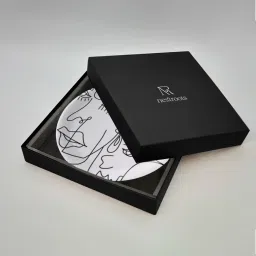 Nestroots Abstract Elegance Black & White Porcelain¿Decorative Wall Plate image 5