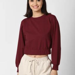 Forever 21 Maroon Round Neck Sweatshirt-picture-22