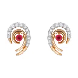 Bhima Jewels 18k (750) Rose Gold Diamond Stud Earrings for Women-picture-23