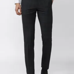 Van Heusen Black Slim Fit Checks Trousers-picture-20