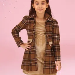 Cutecumber Girls Brown Dress With Jacket-picture-35