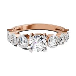 Sparkles Rose Gold Lab Grown 9 Diamond 14KT 1.13ct Round Ring For Women-picture-32