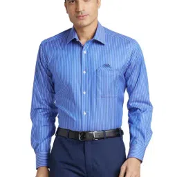 Park Avenue Blue Luxus Fit Striped Shirt-picture-21