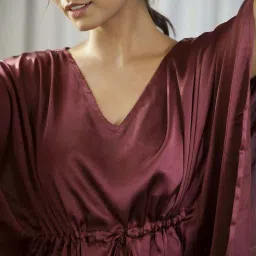 Say Maroon Regular Fit Night Suit image 5