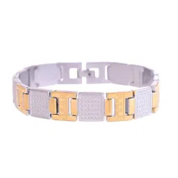 VOJ Dual Toned Textured Bracelets for Men image 4