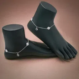 Silberry 92.5 Sterling Silver Twinkle Pair of Anklets-picture-14